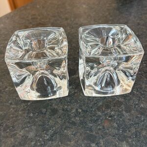 Peill & Putzler Glass Ice Cube Candleholders Germany